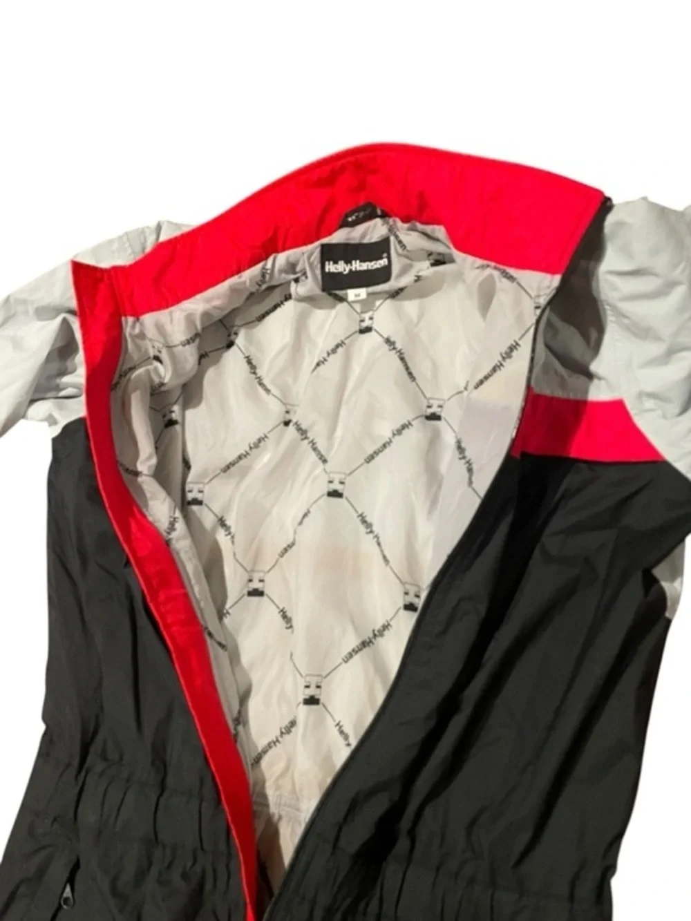 Mens Medium Helly Hanson Ski Suit Vintage Black Gray Red Helly Tech Hanson
